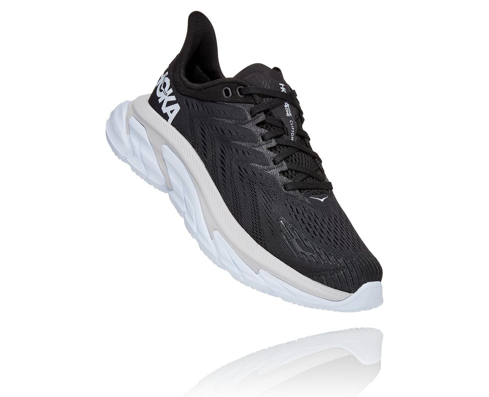 Hoka One One Clifton Edge Löparskor Dam Svarta/Vita - SE-2631485
